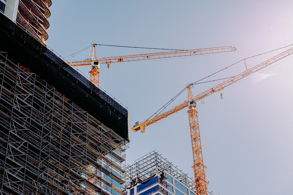 Tower crane on a building under construction